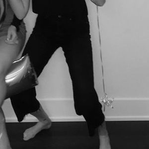 BLACK f&o flare crop jeans